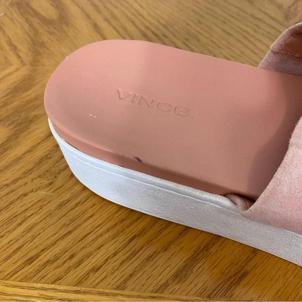 Vince Walford‎ Platform Leather Suede Pink Slides Sandals Size 10
